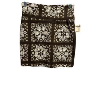 NWT Charlotte Russe Size Large micro mini skirt knit medallion Rave whimsygoth